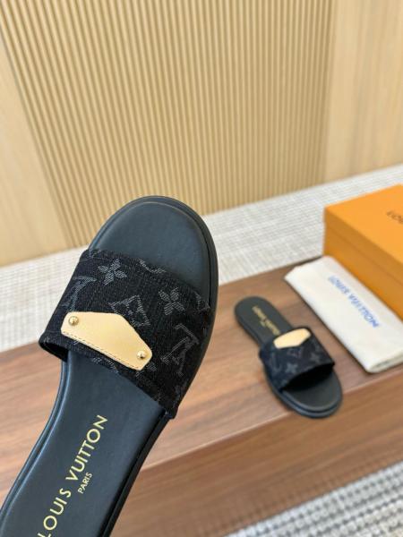 LOUIS VUITTON Lily Slip Resistant Slide Slippers Women's Black