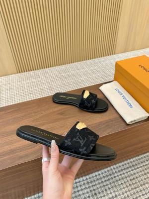 LOUIS VUITTON Lily Slip Resistant Slide Slippers Women's Black