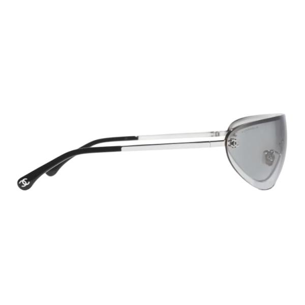 CHANEL Irregular Shape Sunglasses Unisex Silver