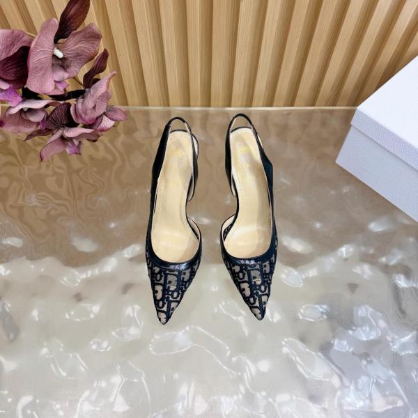 DIOR Adiorable Sheepskin Slim Heel High Heels 8cm Women's Black