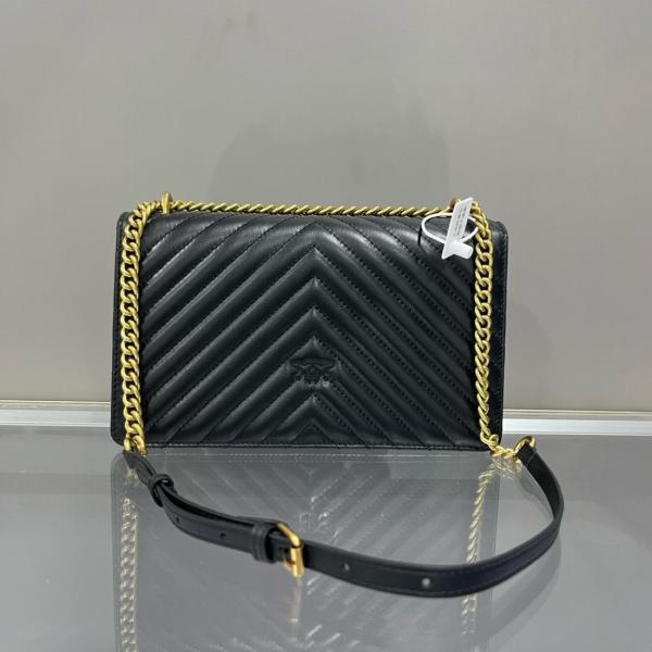 PINKO Nappa Leather Shoulder Bag, Crossbody Bag Women's Black 100941-A0GK-Z99Q size 27*8*16 cm