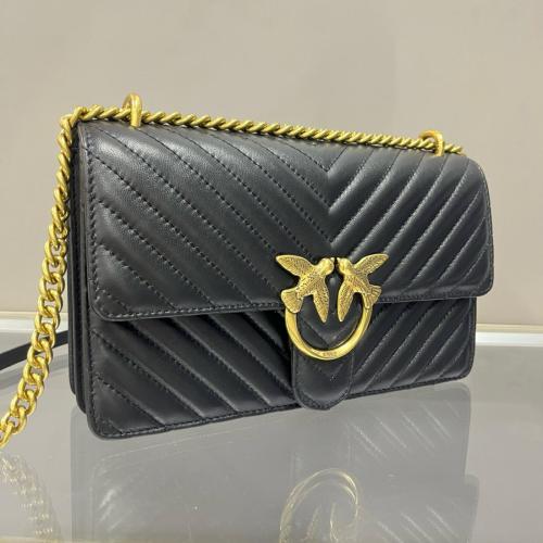 PINKO Nappa Leather Shoulder Bag, Crossbody Bag Women's Black 100941-A0GK-Z99Q size 27*8*16 cm