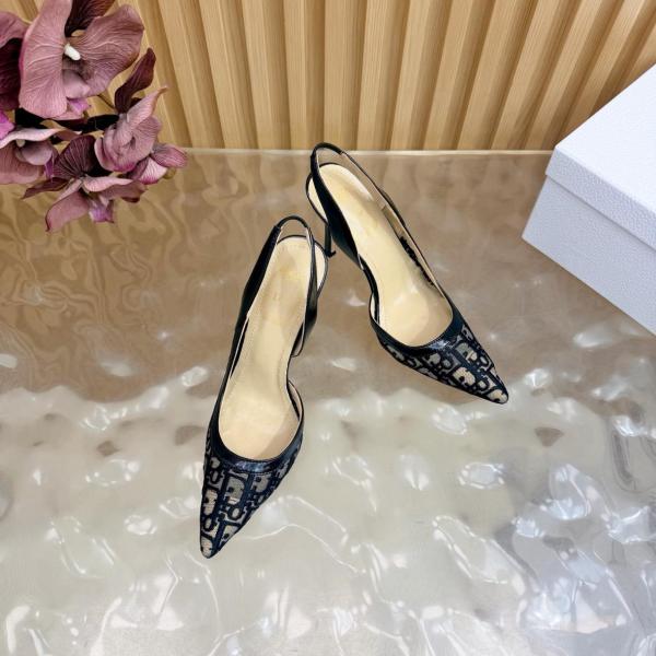 DIOR Adiorable Sheepskin Slim Heel High Heels 8cm Women's Black