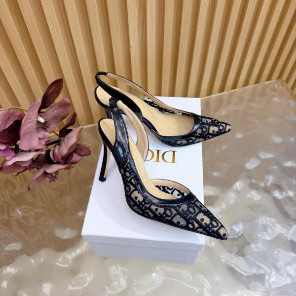 DIOR Adiorable Sheepskin Slim Heel High Heels 8cm Women's Black