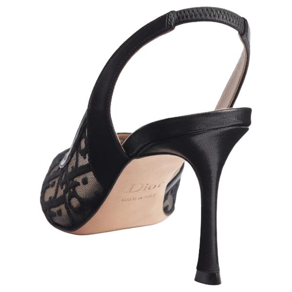 DIOR Adiorable Sheepskin Slim Heel High Heels 8cm Women's Black