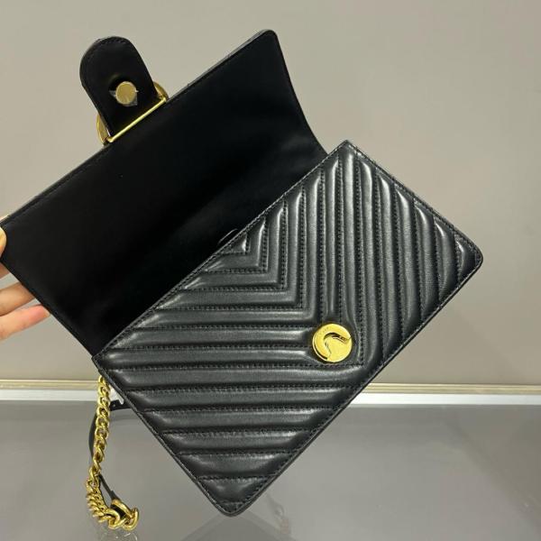 PINKO Nappa Leather Shoulder Bag, Crossbody Bag Women's Black 100941-A0GK-Z99Q size 27*8*16 cm