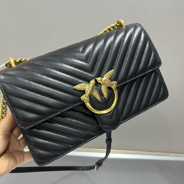 PINKO Nappa Leather Shoulder Bag, Crossbody Bag Women's Black 100941-A0GK-Z99Q size 27*8*16 cm