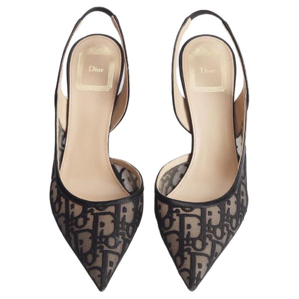 DIOR Adiorable Sheepskin Slim Heel High Heels 8cm Women's Black