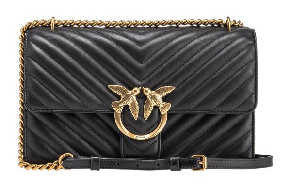 PINKO Nappa Leather Shoulder Bag, Crossbody Bag Women's Black 100941-A0GK-Z99Q size 27*8*16 cm