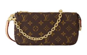 LOUIS VUITTON Coated Canvas With Cow Leather Trim Handbag, Shoulder Bag Women's Brown M82766 Brown size 23.5*13.5*4cm 