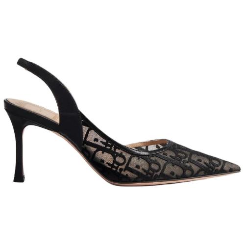 DIOR Adiorable Sheepskin Slim Heel High Heels 8cm Women's Black