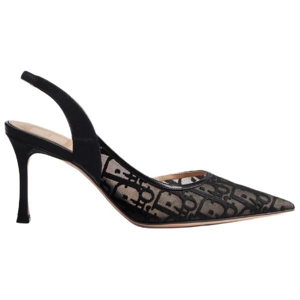 DIOR Adiorable Sheepskin Slim Heel High Heels 8cm Women's Black