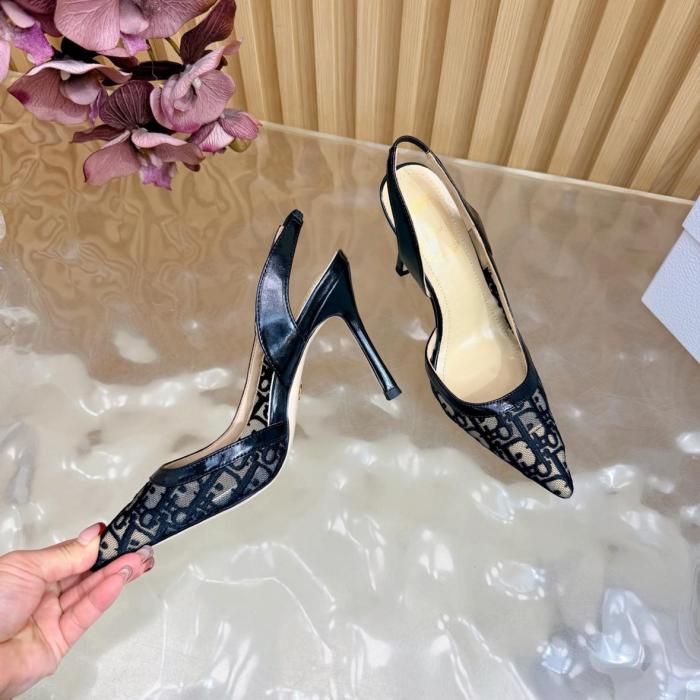 DIOR Adiorable Sheepskin Slim Heel High Heels 8cm Women's Black