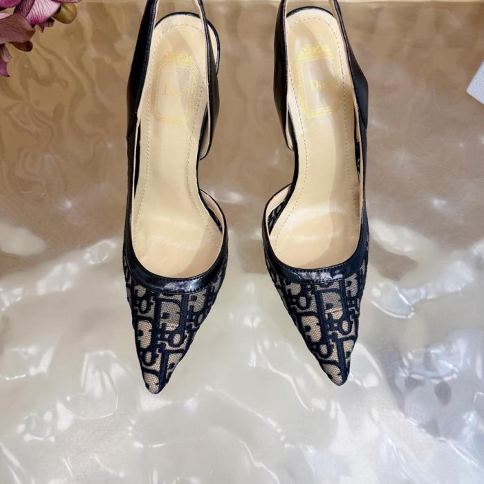 DIOR Adiorable Sheepskin Slim Heel High Heels 8cm Women's Black