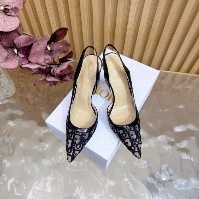 DIOR Adiorable Sheepskin Slim Heel High Heels 8cm Women's Black