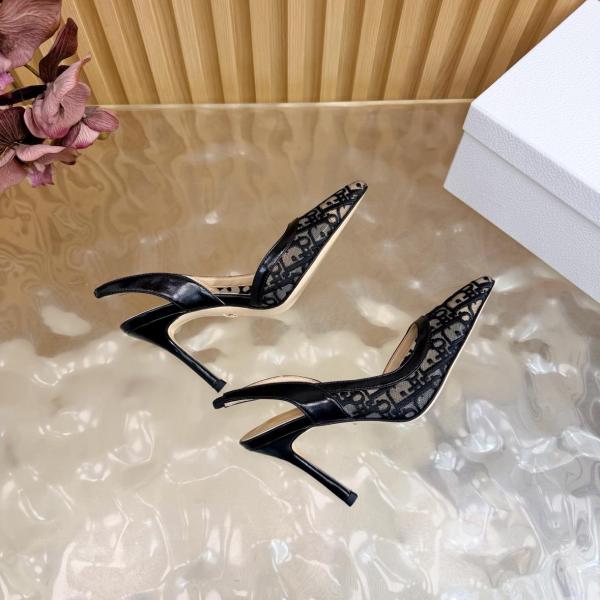 DIOR Adiorable Sheepskin Slim Heel High Heels 8cm Women's Black