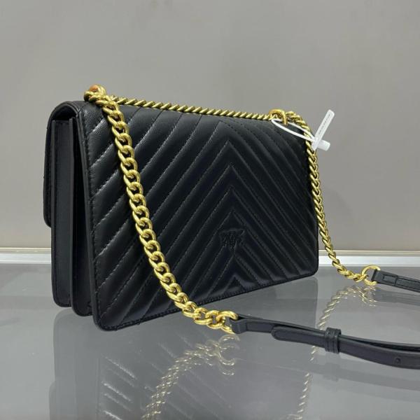 PINKO Nappa Leather Shoulder Bag, Crossbody Bag Women's Black 100941-A0GK-Z99Q size 27*8*16 cm