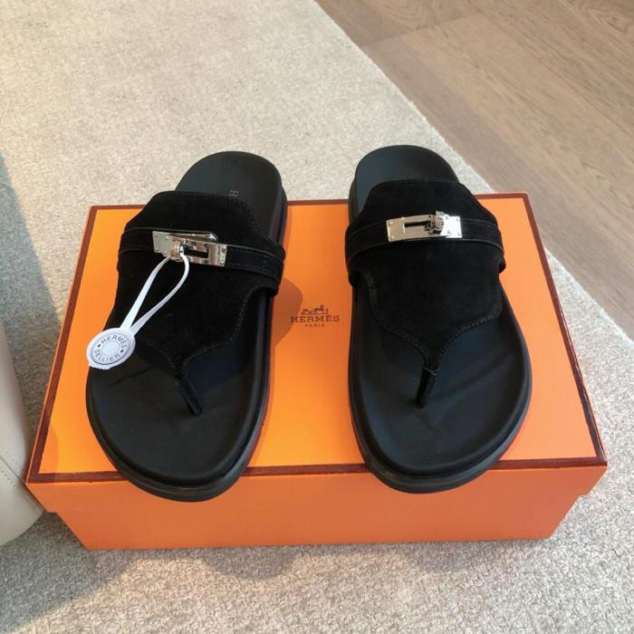 HERMES Empire Flip Flops Women's Black