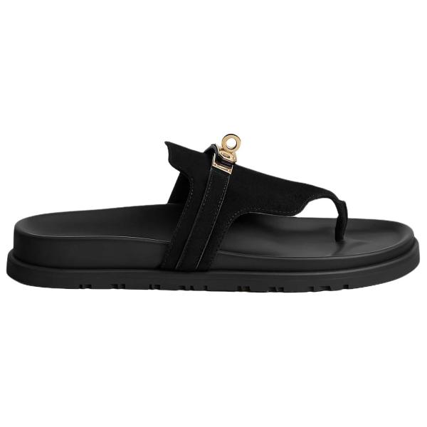 HERMES Empire Flip Flops Women's Black