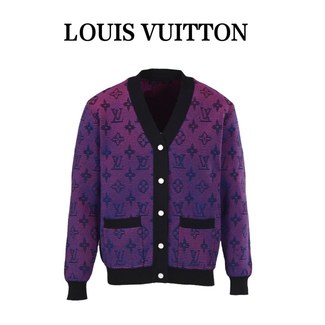 LOUIS VUITTON Optical Monogram Jacquard Cardigan