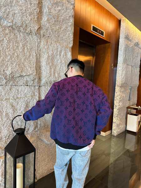 LOUIS VUITTON Optical Monogram Jacquard Cardigan