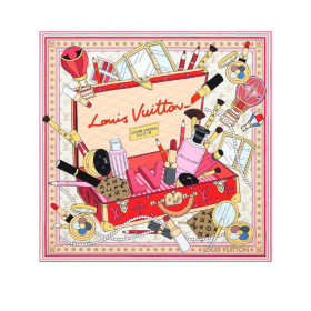 LOUIS VUITTON Mulberry Silk Scarves Women's Rose Red