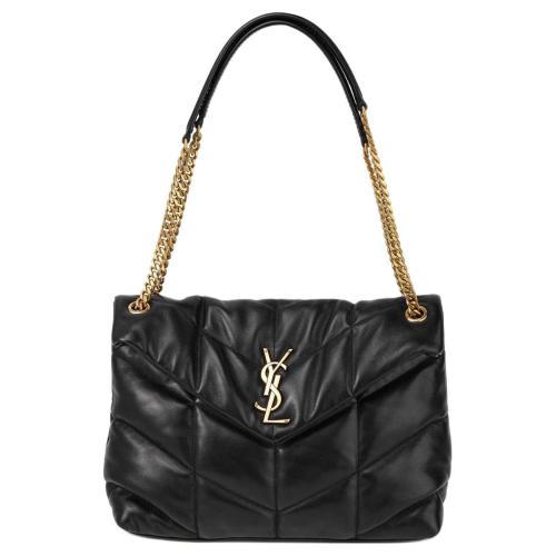 SAINT LAURENT LOULOUPUFFER Sheepskin Cloud Bag, Shoulder Bag Medium Women's Black 5774751EL071000 Black size L34.8*W13.46*H22.86cm