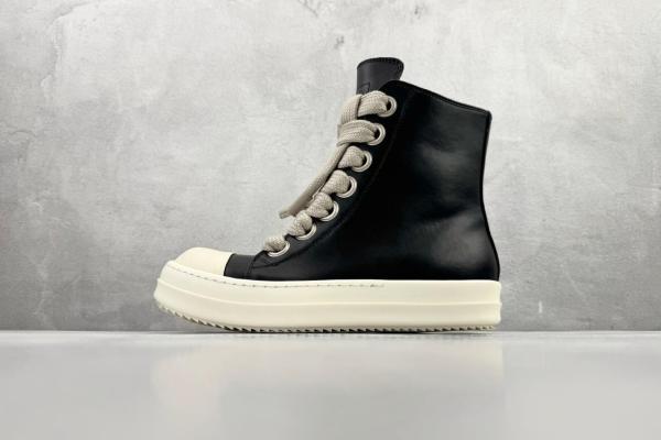 RICK OWENS Luxor Jumbo Lace Padded Sneaks Black Milk Women's