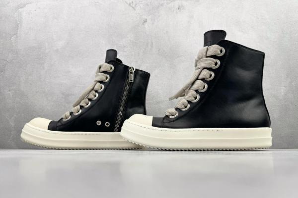 RICK OWENS Luxor Jumbo Lace Padded Sneaks Black Milk Women's
