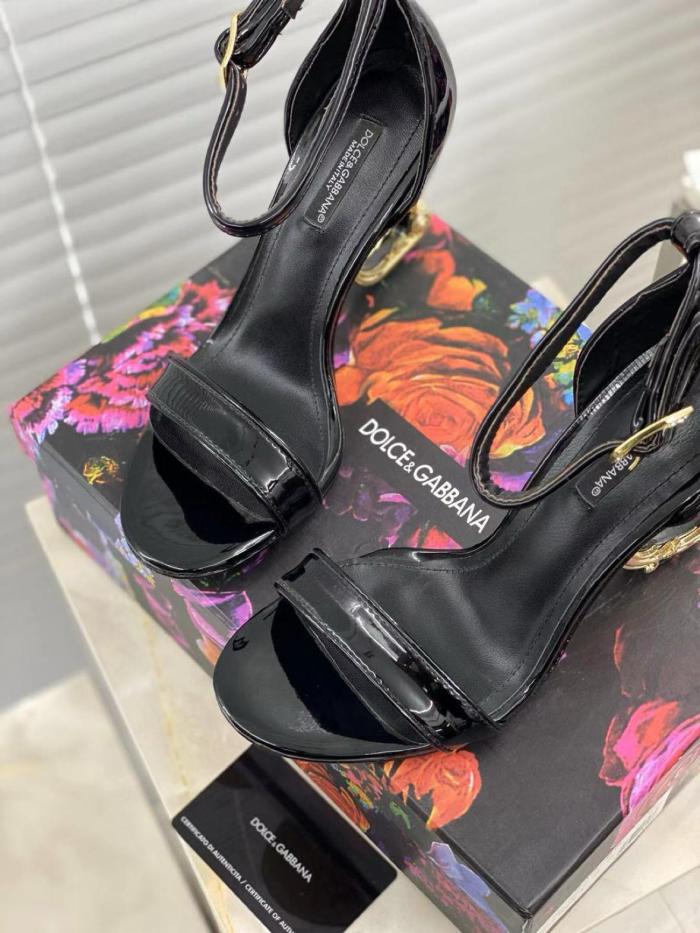 Dolce & Gabbana Nappa leather sandals with baroque DG detail