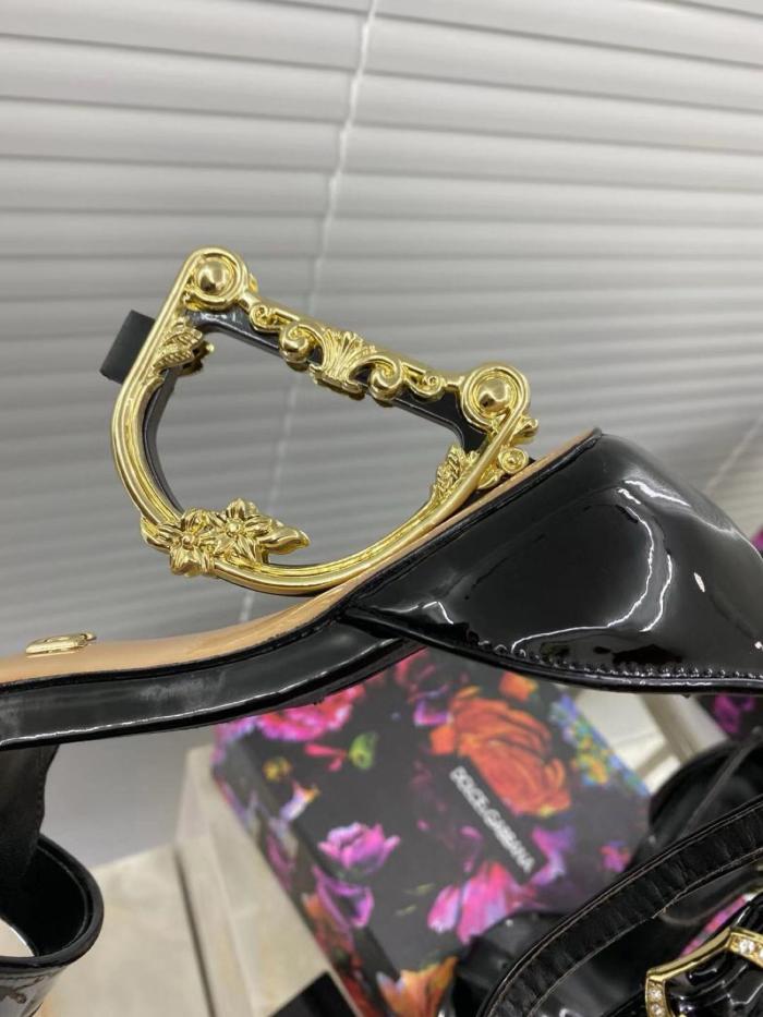 Dolce & Gabbana Nappa leather sandals with baroque DG detail