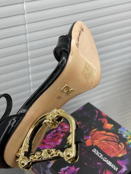 Dolce & Gabbana Nappa leather sandals with baroque DG detail