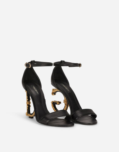 Dolce & Gabbana Nappa leather sandals with baroque DG detail