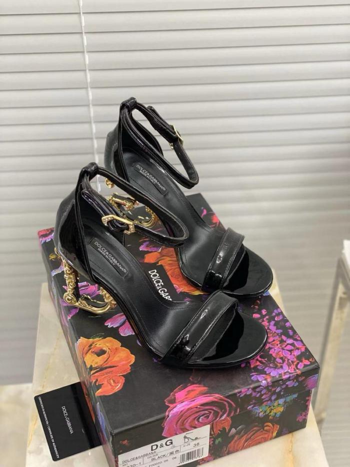 Dolce & Gabbana Nappa leather sandals with baroque DG detail