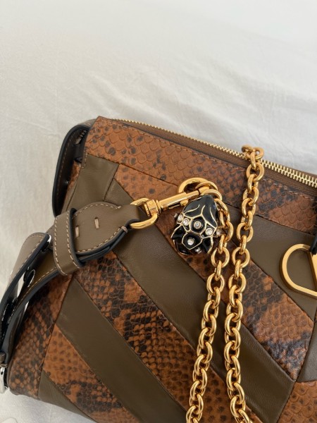 Valentino Garavani Python Skin Shoulder Bag Medium Women's Brown WB0S70DZD-4JR size L33*W9*H19.5cm