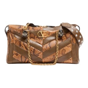 Valentino Garavani Python Skin Shoulder Bag Medium Women's Brown WB0S70DZD-4JR size L33*W9*H19.5cm