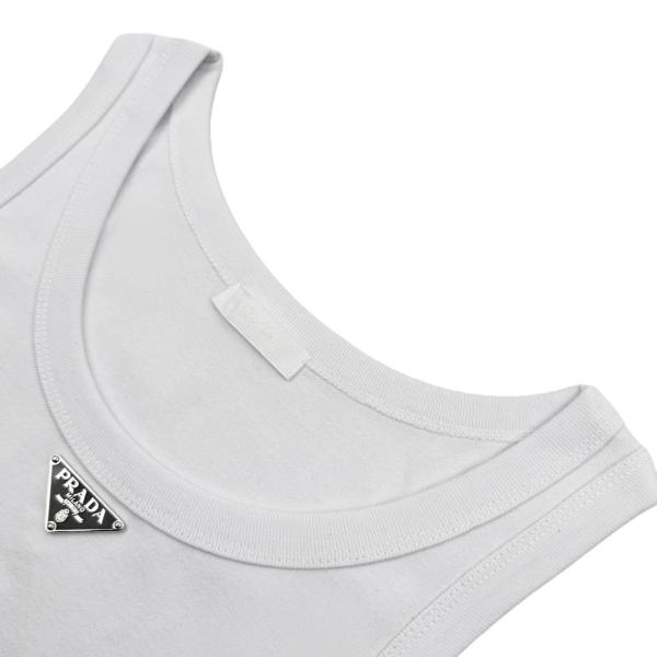 Prada triangle-logo cotton tank top