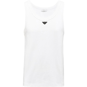 Prada triangle-logo cotton tank top