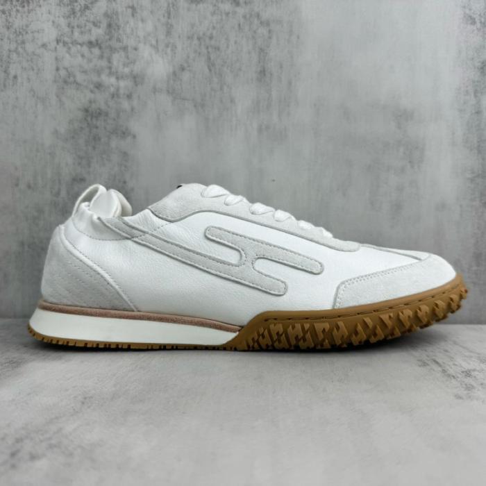 HERMES Jet Leather Low top Casual Shoes White