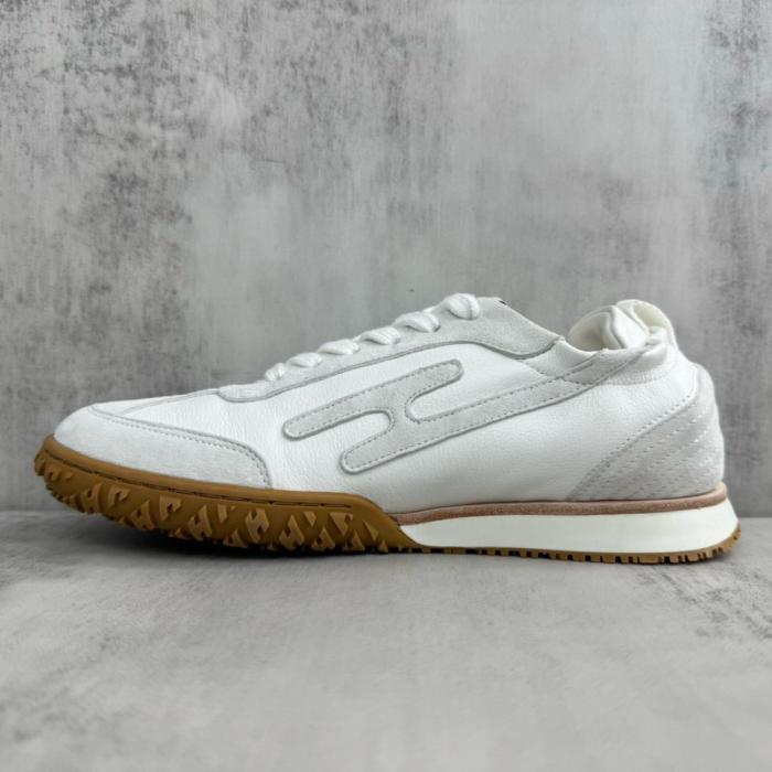 HERMES Jet Leather Low top Casual Shoes White