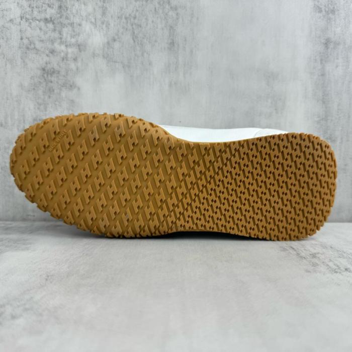 HERMES Jet Leather Low top Casual Shoes White