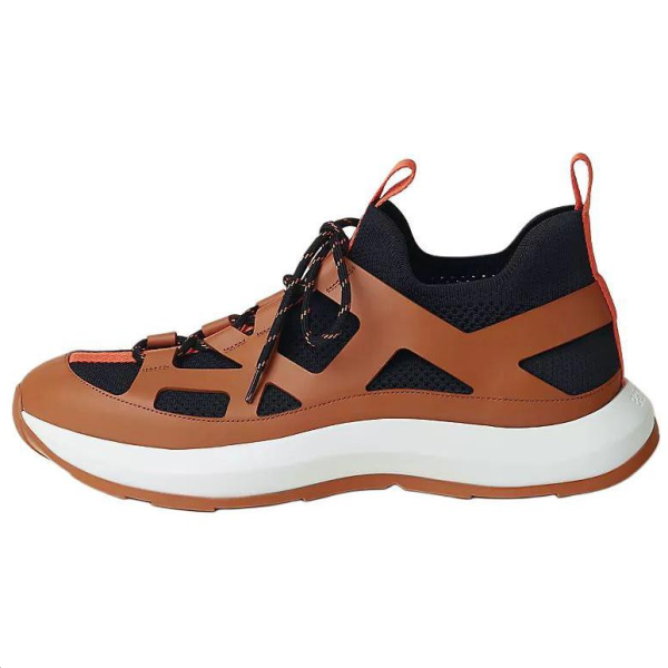 HERMES Katana Low top Casual Shoes Men's Orange Brown