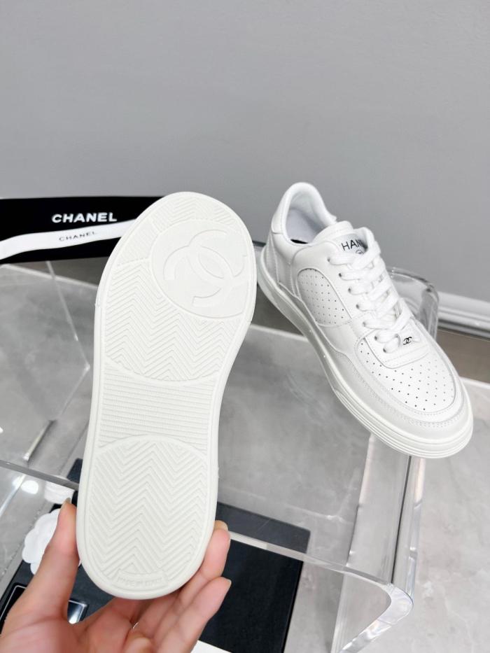 CHANEL Low top Skateboard Shoes White
