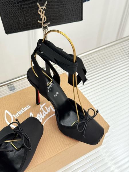Christian Louboutin 100mm Cassia Ribbon lace Square toe Heeled Pumps