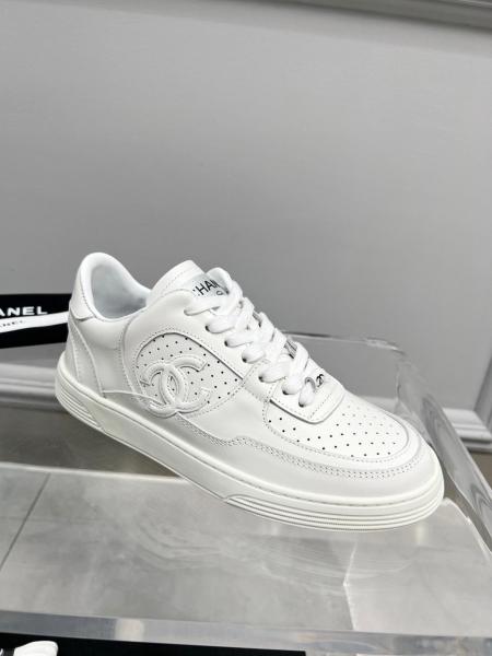 CHANEL Low top Skateboard Shoes White