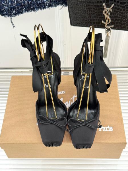 Christian Louboutin 100mm Cassia Ribbon lace Square toe Heeled Pumps