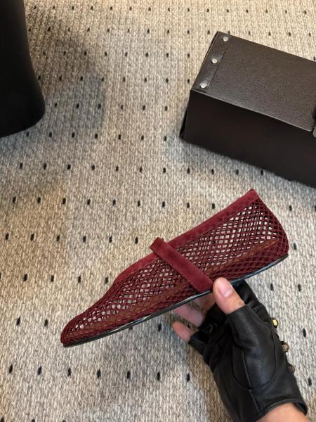 Flat Mary Jane Shoes Women's Red