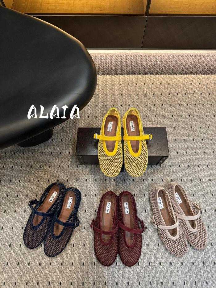 Flat Mary Jane Shoes Women's Red