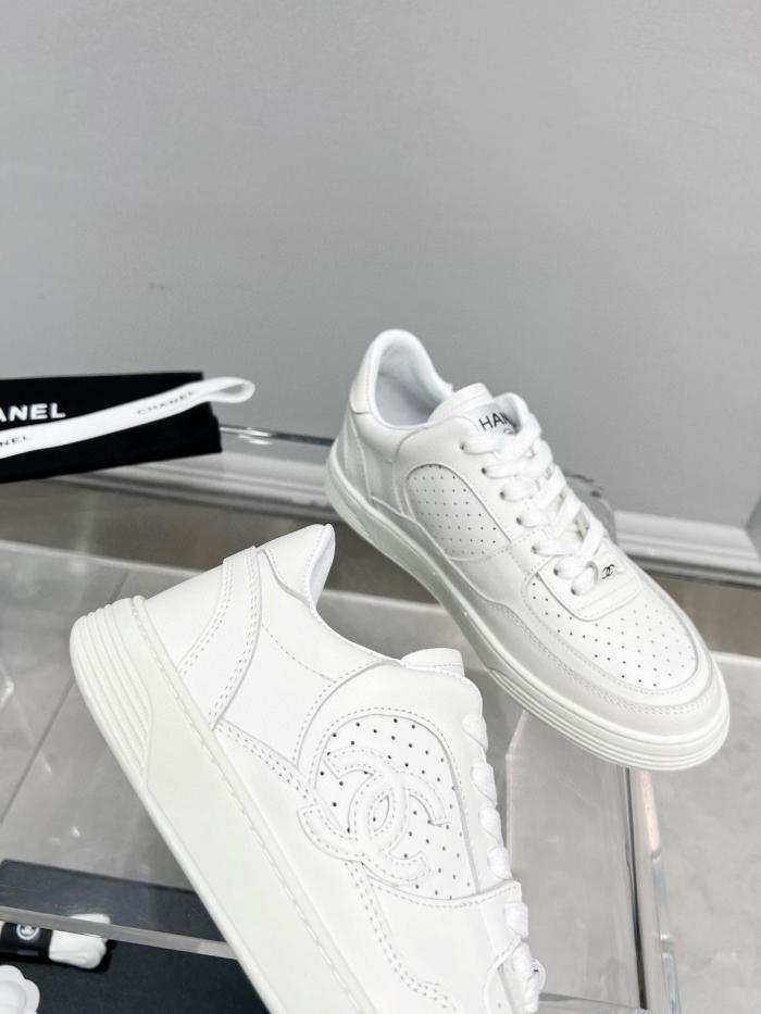 CHANEL Low top Skateboard Shoes White