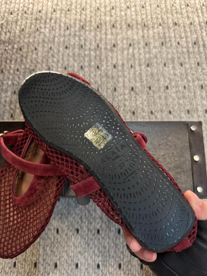 Flat Mary Jane Shoes Women's Red